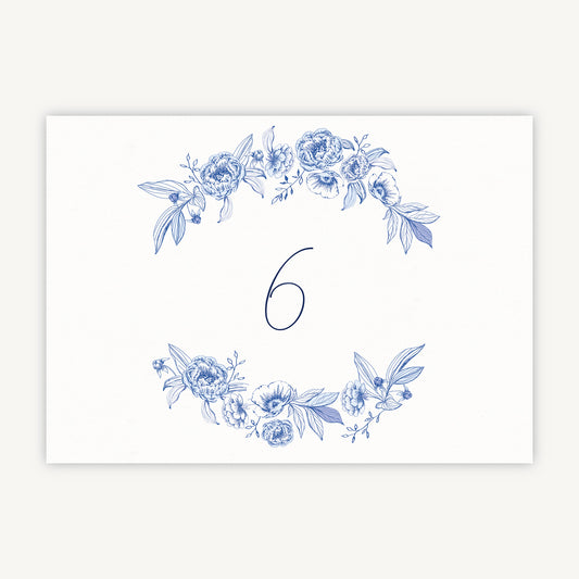 Farmhouse Blue Wedding Table Number