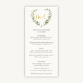 Greenery Botanical Wedding Menu