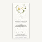 Greenery Botanical Wedding Menu