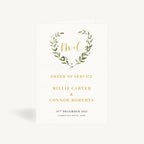 Greenery Botanical Wedding Order of Service