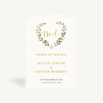 Greenery Botanical Wedding Order of Service