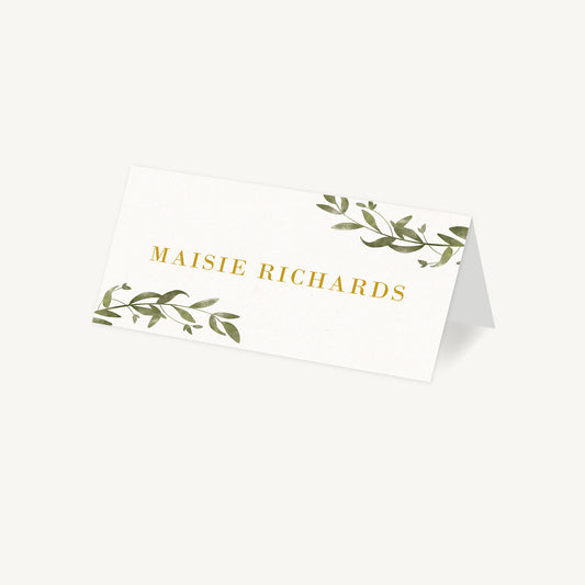 Greenery Botanical Wedding Place Card