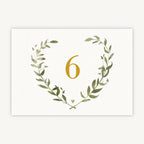 Greenery Botanical Wedding Table Number