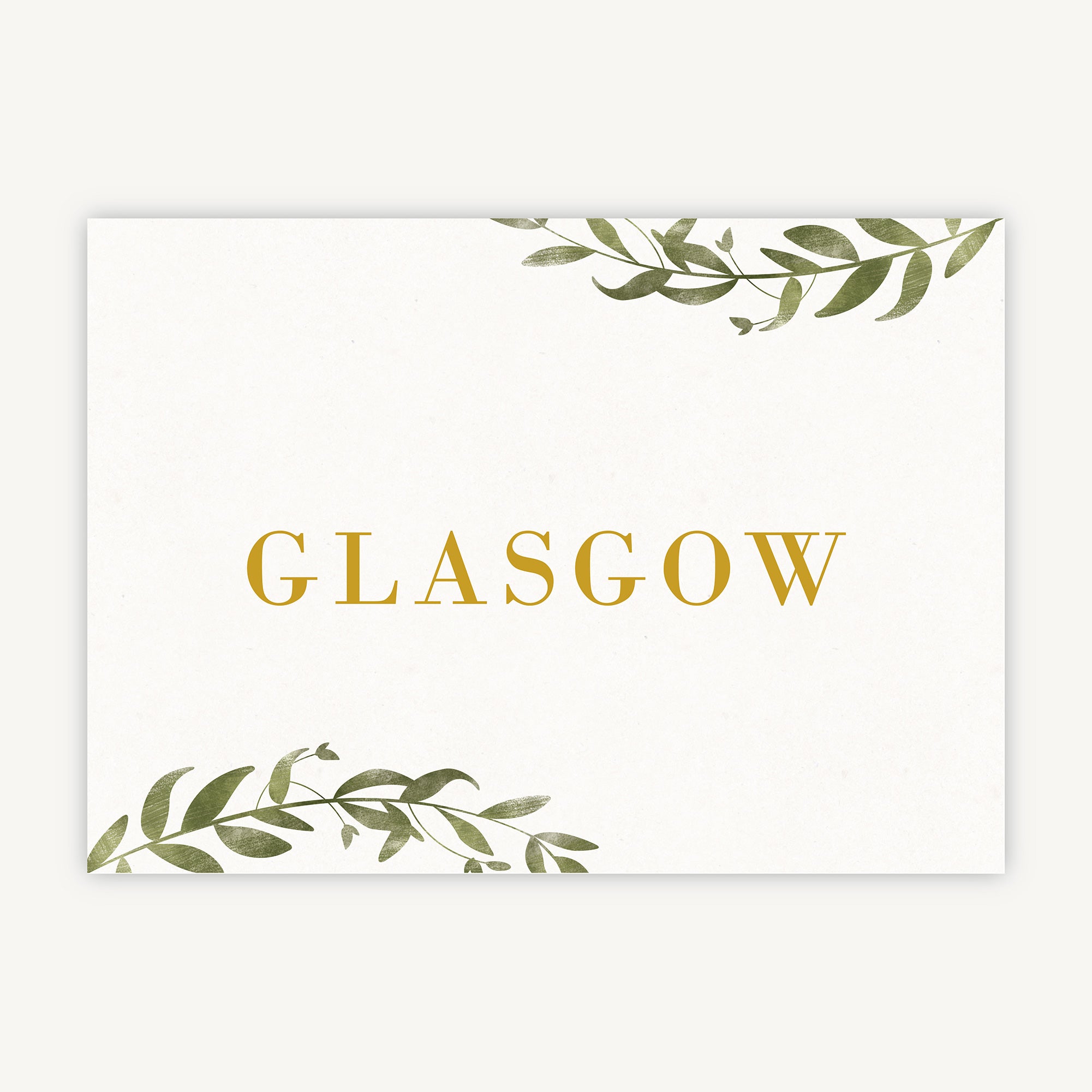 Greenery Botanical Wedding Table Name