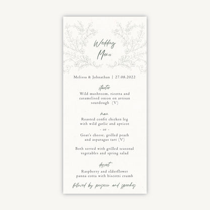 Elegant Floral Wedding Menu