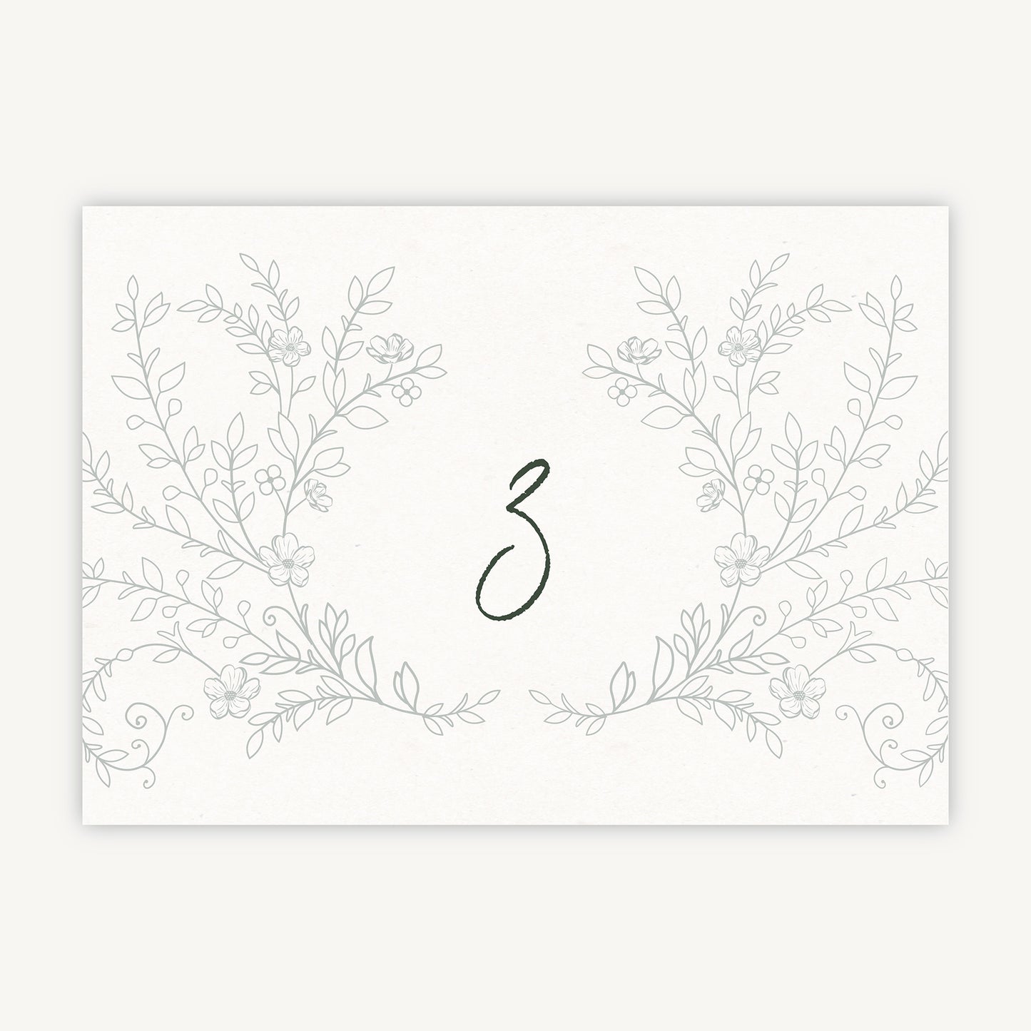 Elegant Floral Wedding Table Number