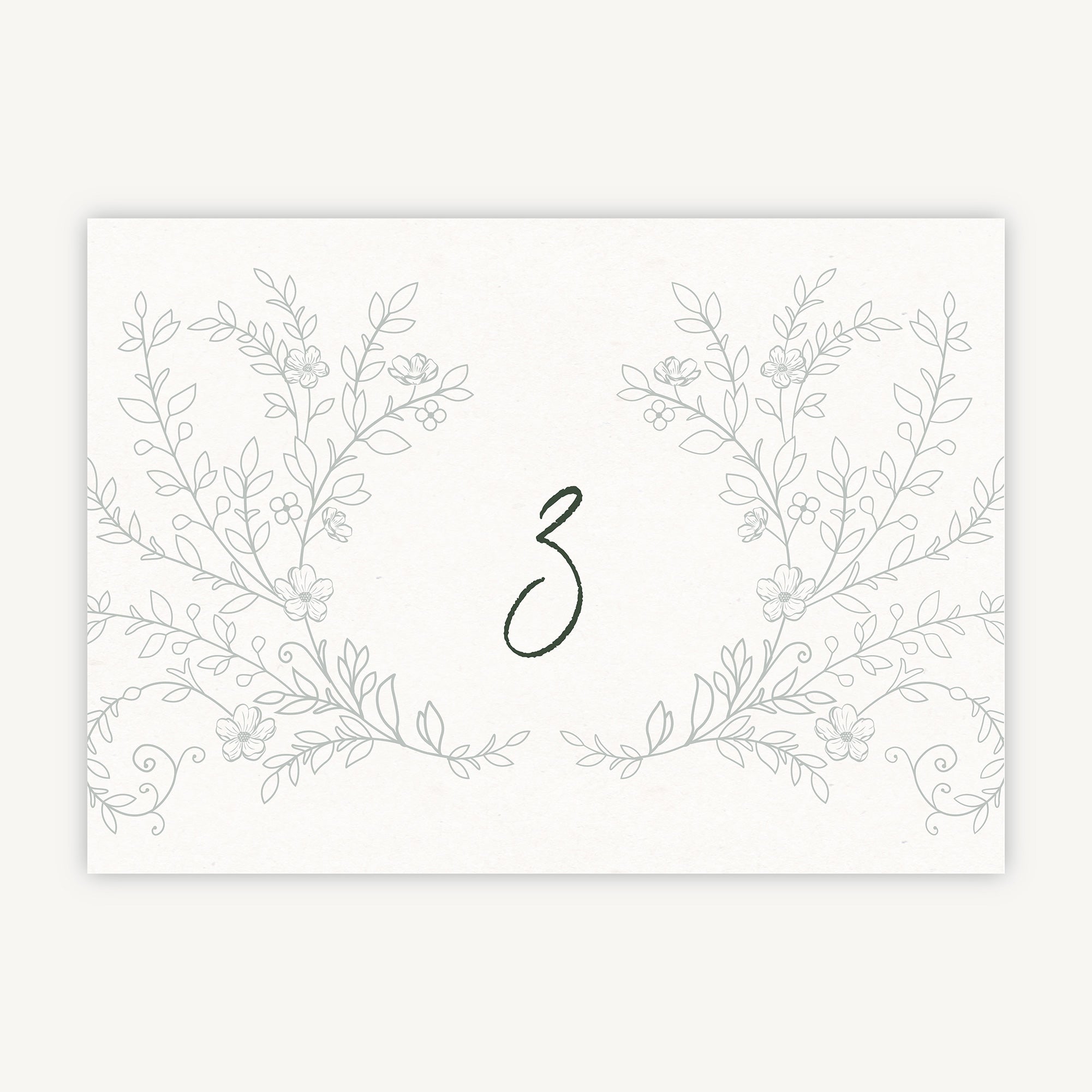 Elegant Floral Wedding Table Number