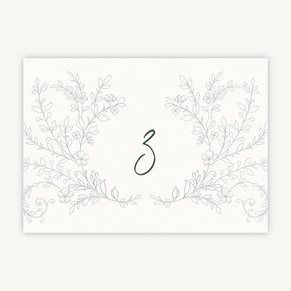 Elegant Floral Wedding Table Number
