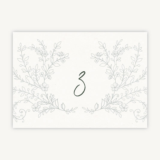 Elegant Floral Wedding Table Number