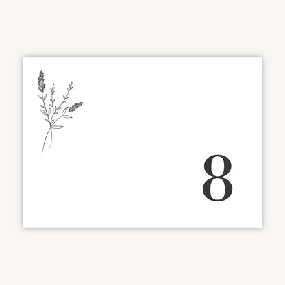 Simple Floral Wedding Table Number