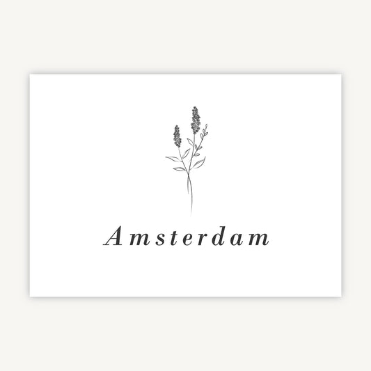 Simple Floral Wedding Table Name