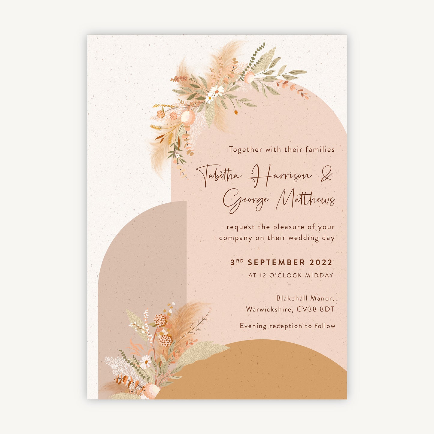 Modern Boho Wedding Invitation