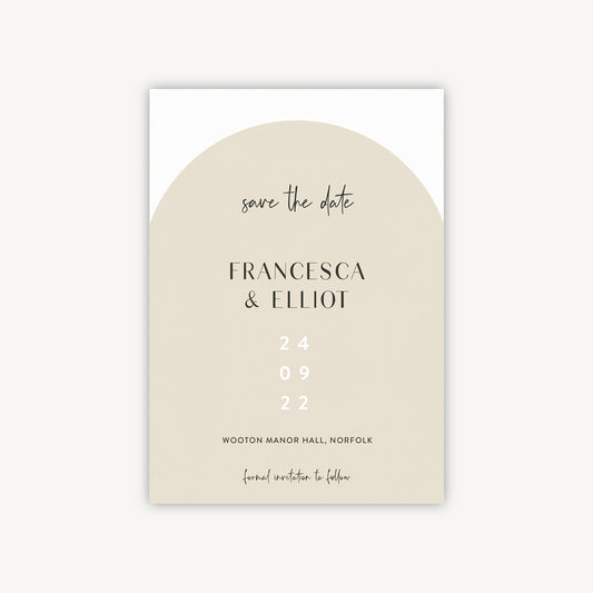 Minimalist Arch Wedding Save the Date
