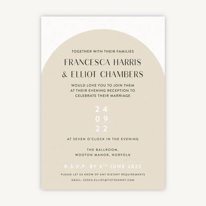 Minimalist Arch Evening/Reception Wedding Invitation