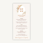 Modern Boho Wedding Menu