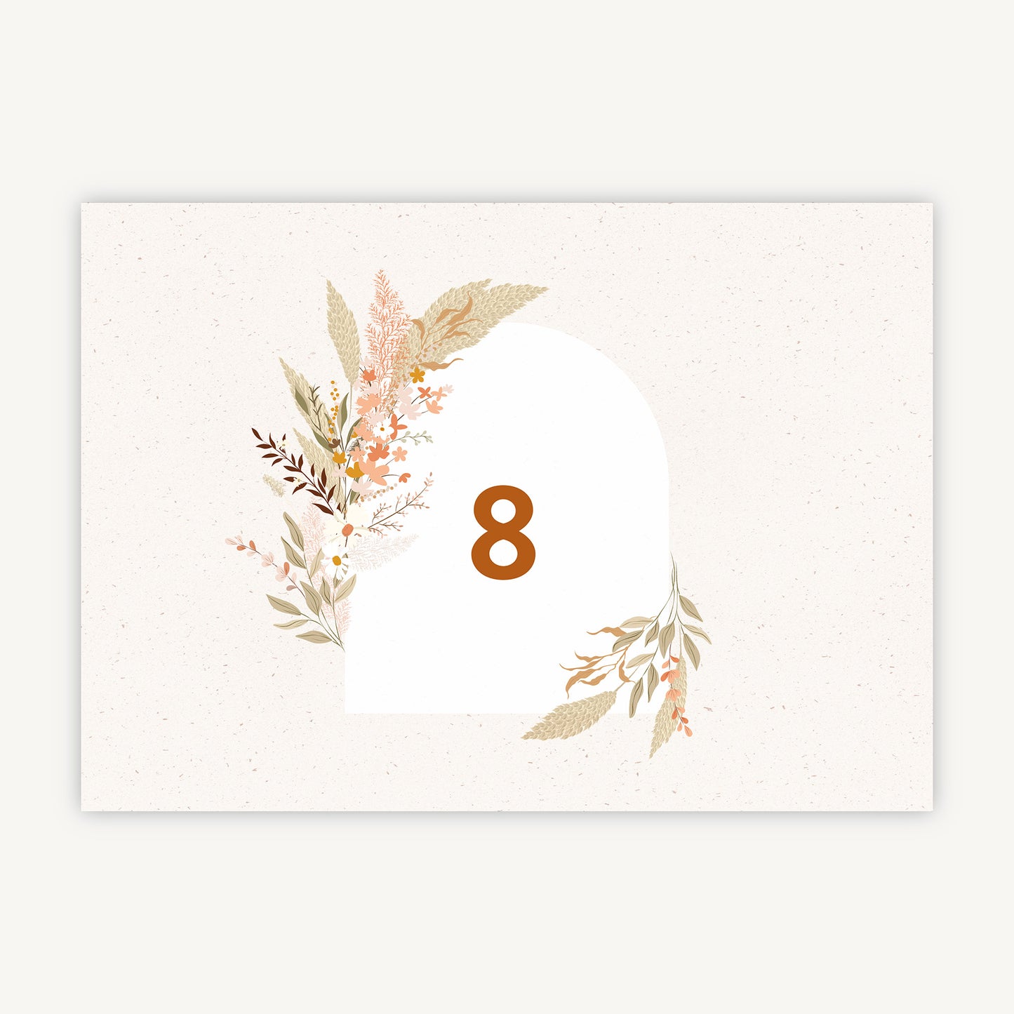 Modern Boho Wedding Table Number