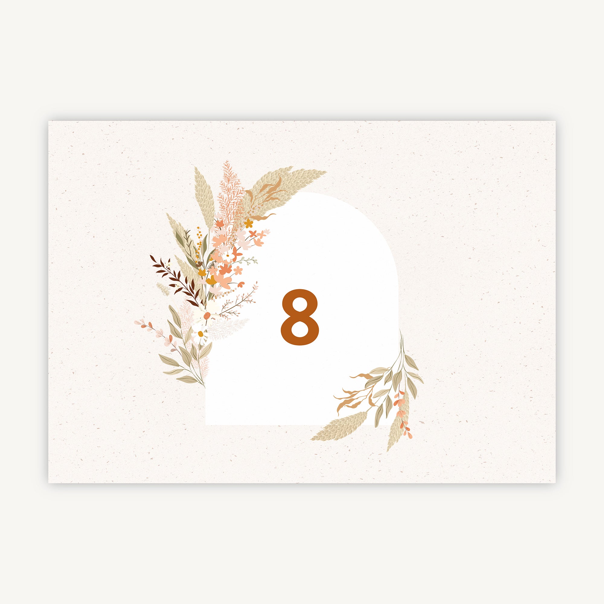 Modern Boho Wedding Table Number