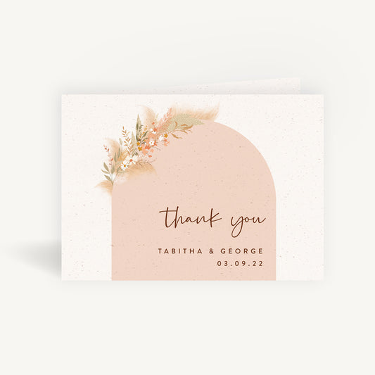 Modern Boho Wedding Thank You Card Folded