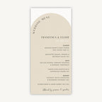 Minimalist Arch Wedding Menu