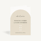 Minimalist Arch Wedding Order of Service