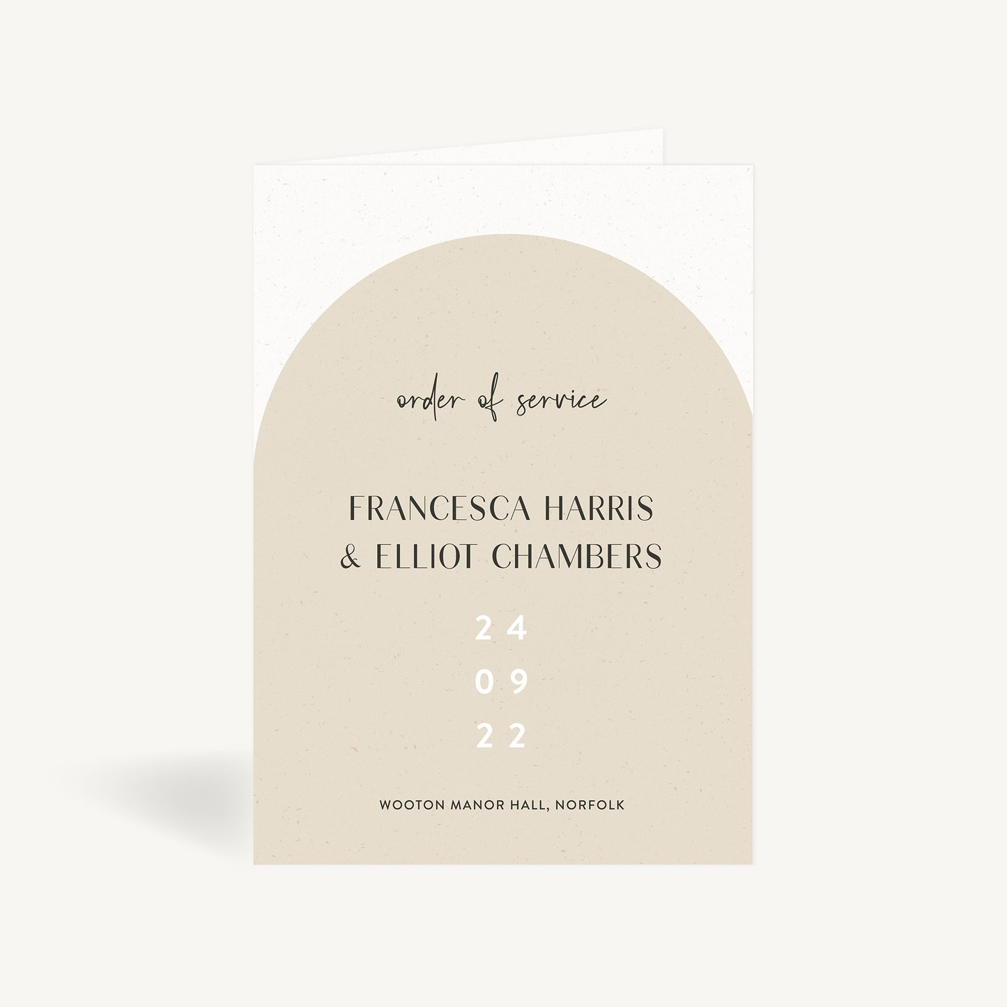 Minimalist Arch Wedding Order of Service