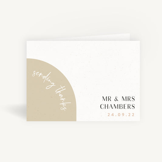 Minimalist Arch Wedding Thank You Card Folded