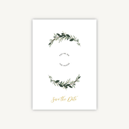 Foliage Hoop Wooden Magnet Save the Date