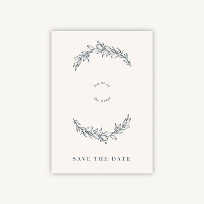 Foliage Monogram Wooden Magnet Save the Date