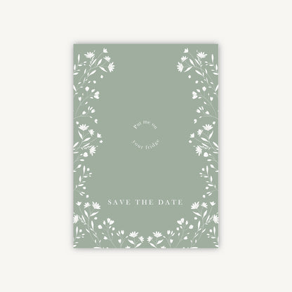 Sage Wildflower Wooden Magnet Save the Date
