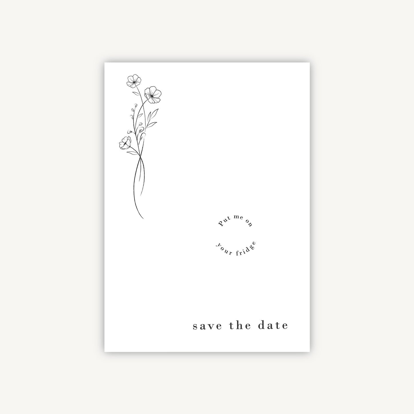 Simple Floral Wooden Magnet Save the Date