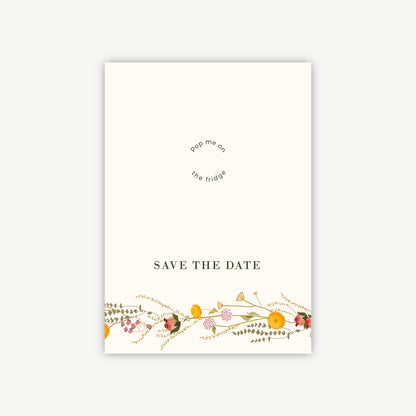 Rustic Wildflowers Wooden Magnet Save the Date