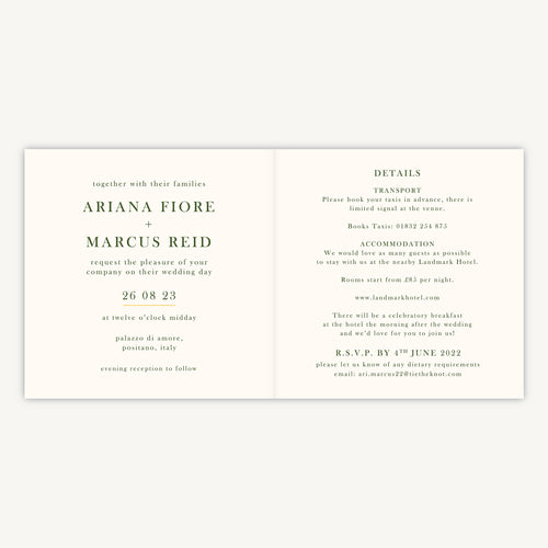 Amalfi Lemons Folded Wedding Invitation