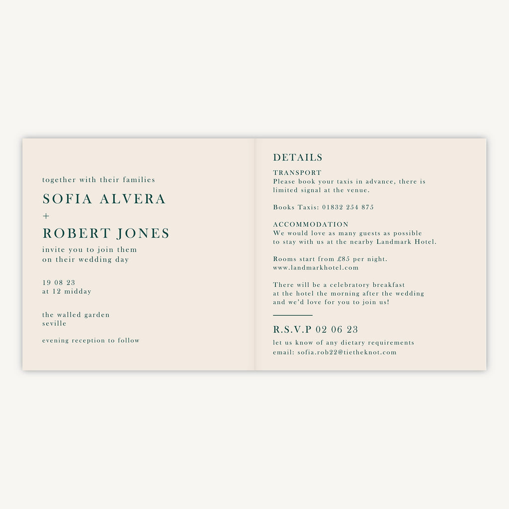 Mediterranean Oranges Folded Wedding Invitation