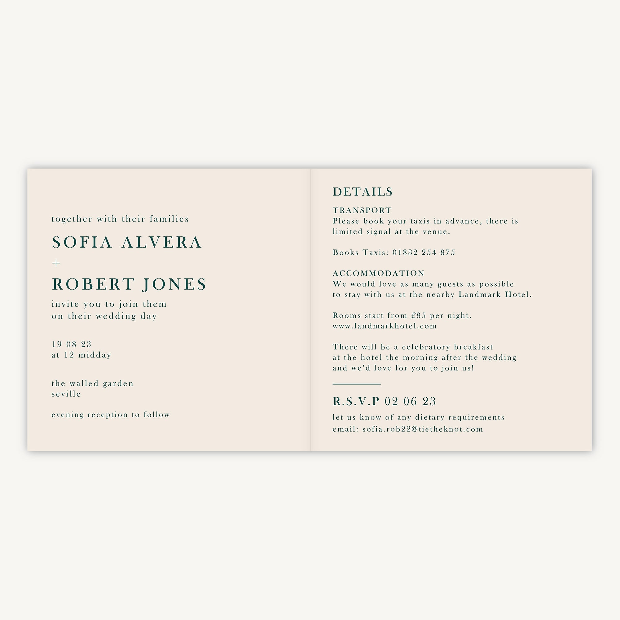 Mediterranean Oranges Folded Wedding Invitation