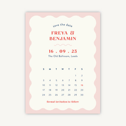 Retro Revival Folded Wedding Save the Date
