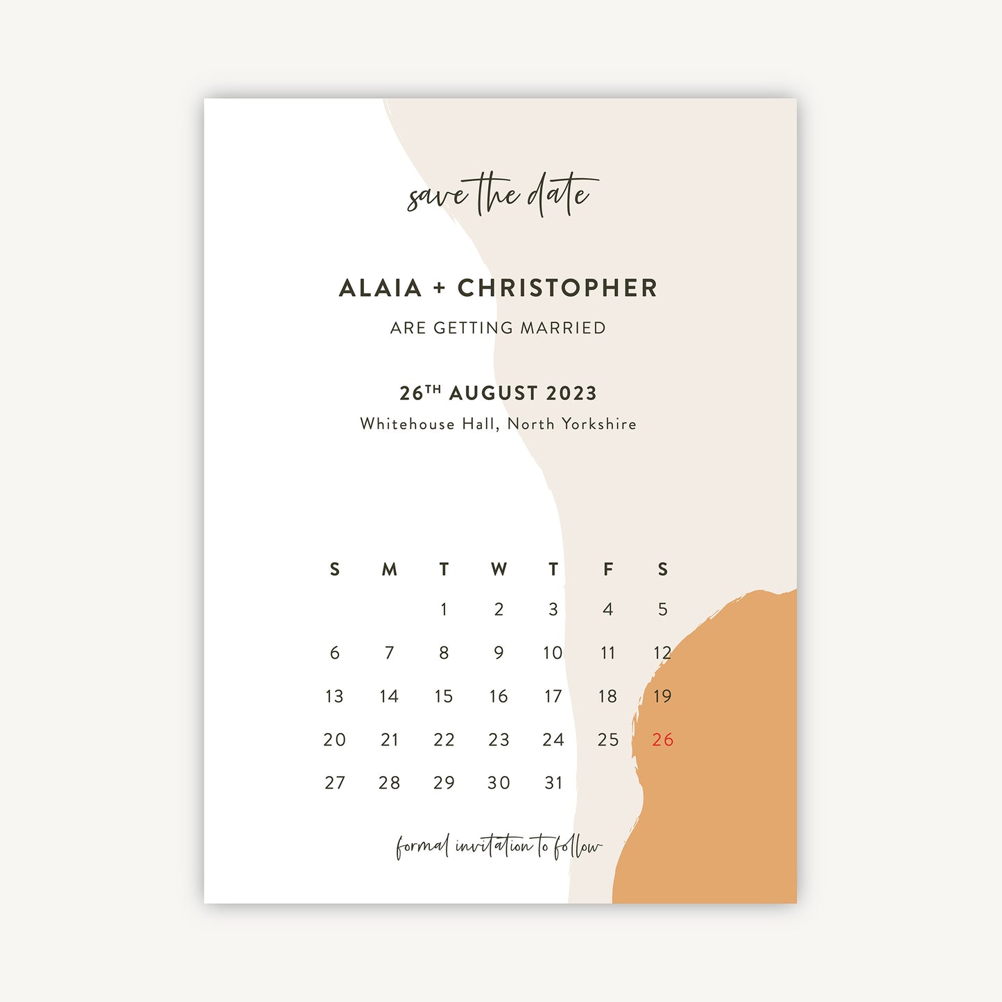 Painterly Colour Pop Folded Wedding Save the Date