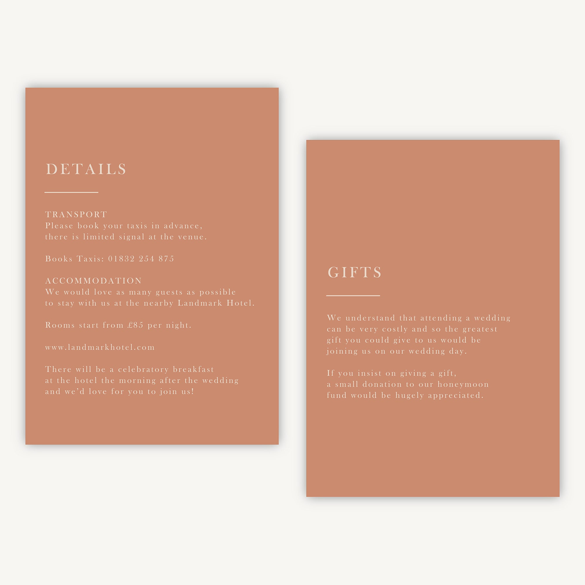Caramel Autumn Colour Block Details Card