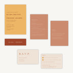 Caramel Autumn Colour Block Wedding Invitation