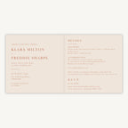 Caramel Autumn Colour Block Folded Wedding Invitation