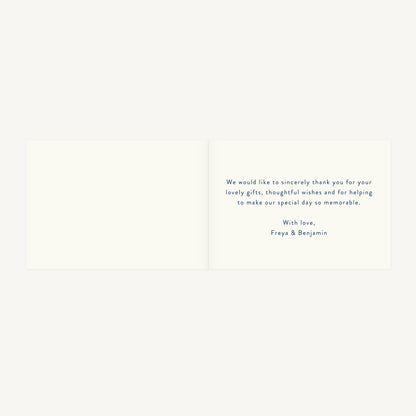 Retro Revival Wedding Thank You Card Folded