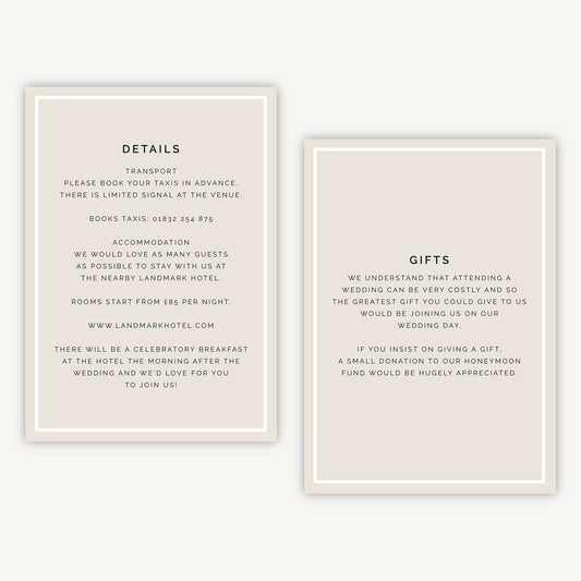 Bright Flowers Wedding Invitation Details Card
