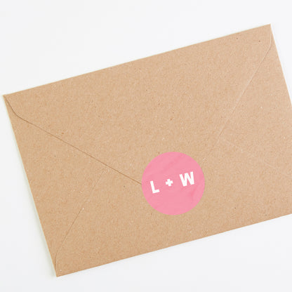 Bright Pink Confetti Envelope Wedding Sticker