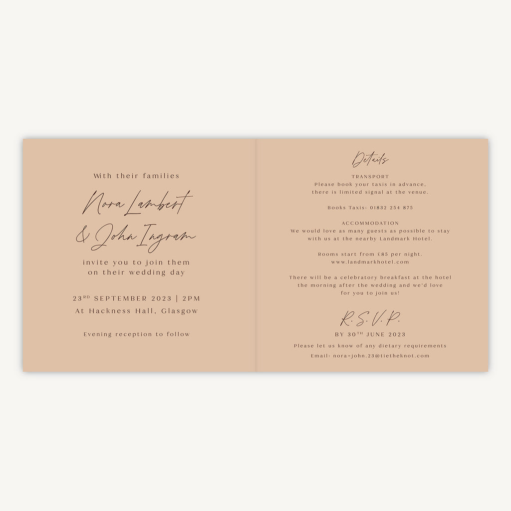 Autumn Wildflowers Folded Wedding Invitation