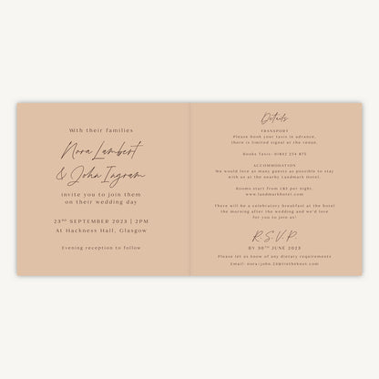Autumn Wildflowers Folded Wedding Invitation