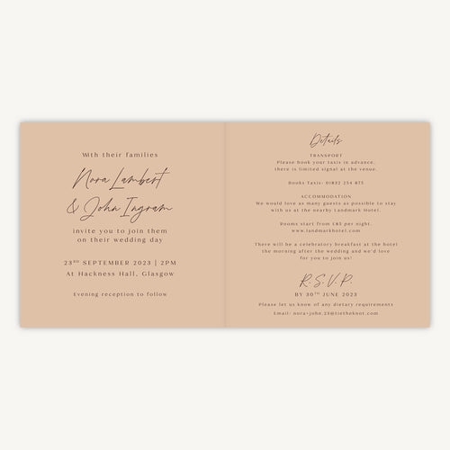 Autumn Wildflowers Folded Wedding Invitation