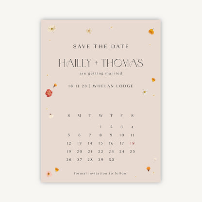 Winter Floral Folded Wedding Save the Date