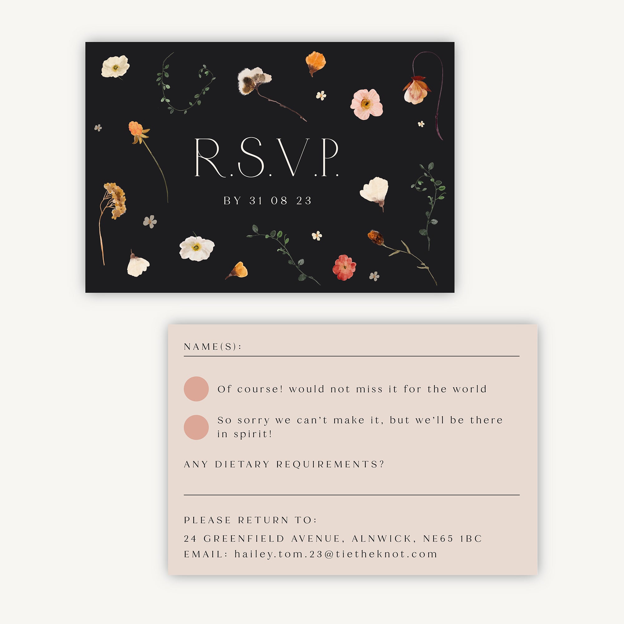 Winter Floral RSVP Card
