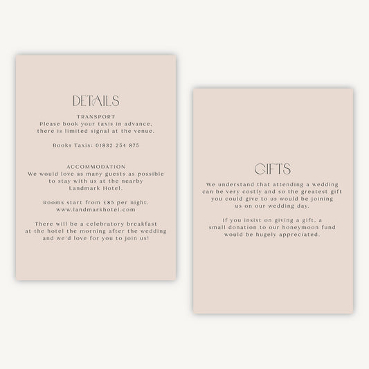 Winter Floral Wedding Invitation Details Card