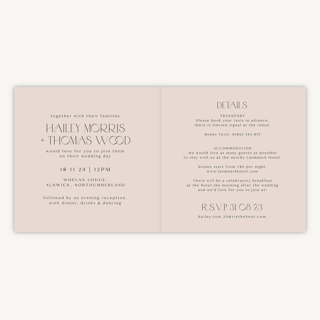 Winter Floral Folded Wedding Invitation