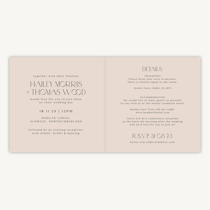 Winter Floral Folded Wedding Invitation